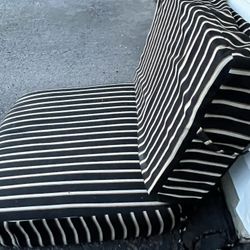 Black & Beige Striped Patio Cushions 