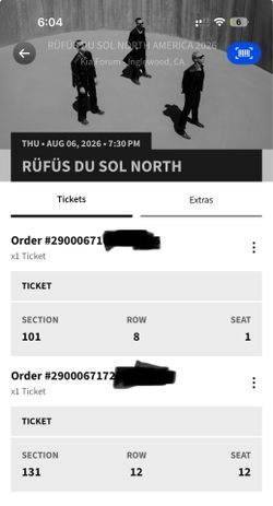 Rufus Do Sol tickets Thursday 8/6