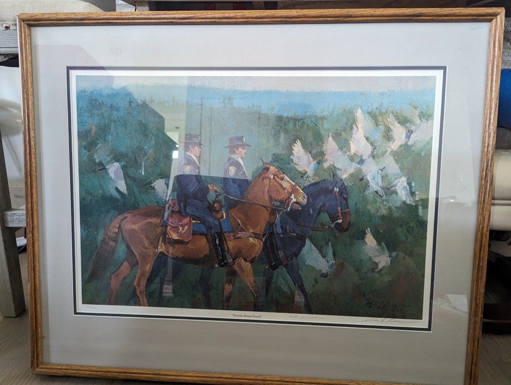 Seattle Horse Patrol Ride On John Signed Print