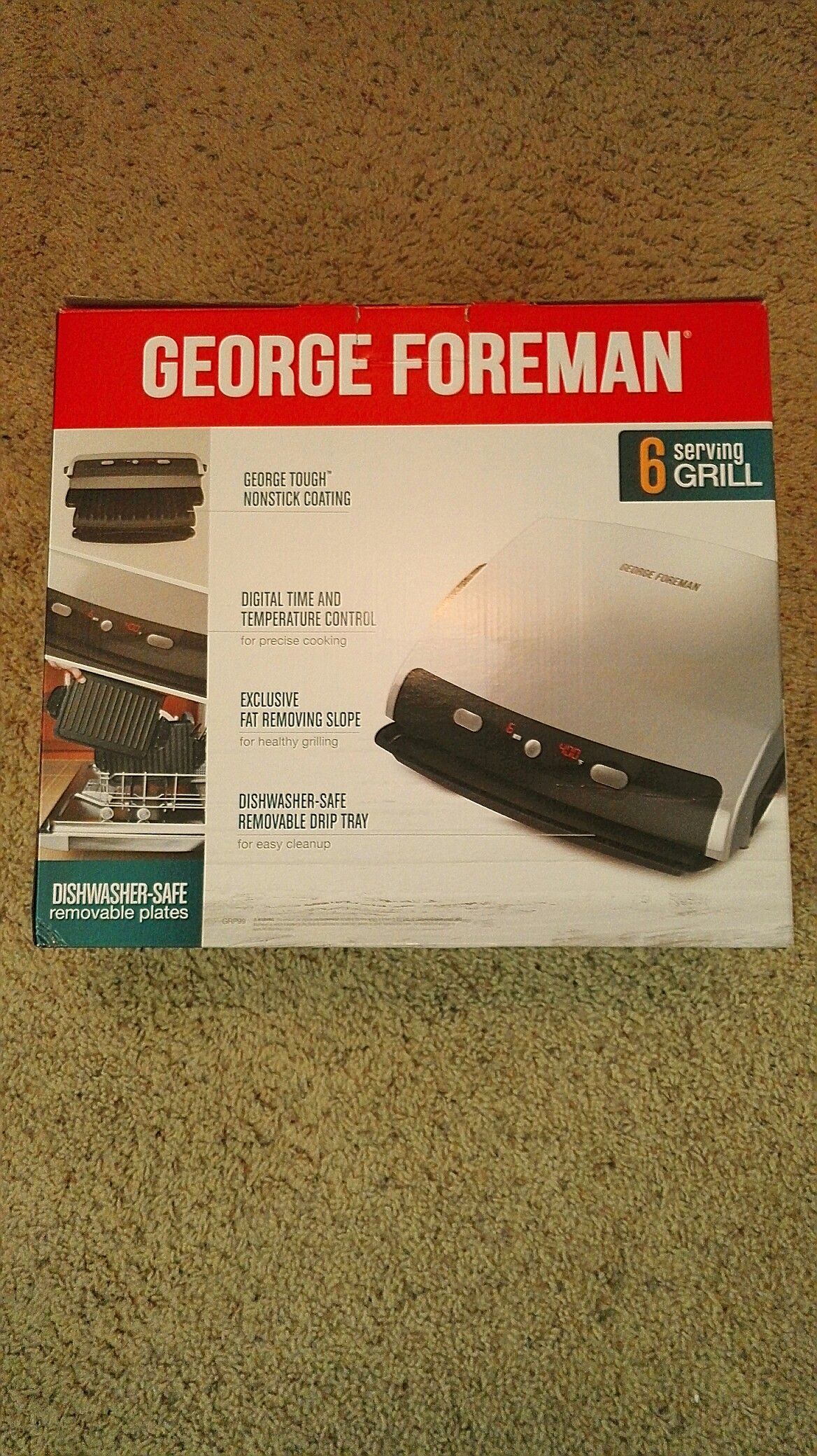 *NEW* GEORGE FOREMAN 6-grill with Panini Press
