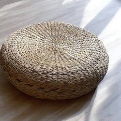 Practically New Banana leaf Ottoman  ALSEDA Stool, Banana Fiber/Rattan, Lightweight 23⅝×7⅛”