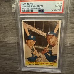 1958 Topps Mickey Mantle/hank Aaron Psa 2 