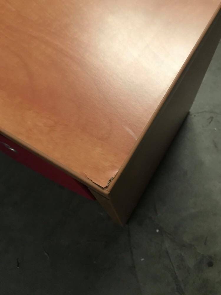 Oak finish storage bench