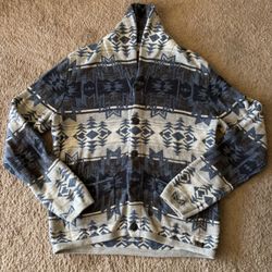 Men’s Lucky Brand Southwest Aztec Shawl Neck Cardigan Button Front
