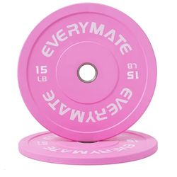 EVERYMATE 15lb x 2 Pink Olympic Bumper Weight Plates