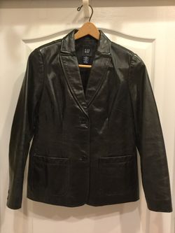 Gap Black Leather Jacket, size Small