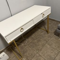 White And Gold Desk 