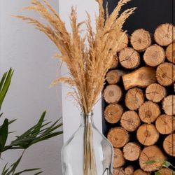 Serene Spaces Living Clear/Brown Tall Vase, Bottle Glass Vase, Elegant Home Decor for Fresh or Dried Flowers, Perfect for Living Rooms, Dining Areas, 