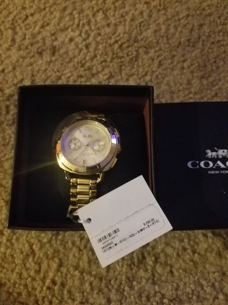 New with tags Coach Gold women's watch.
