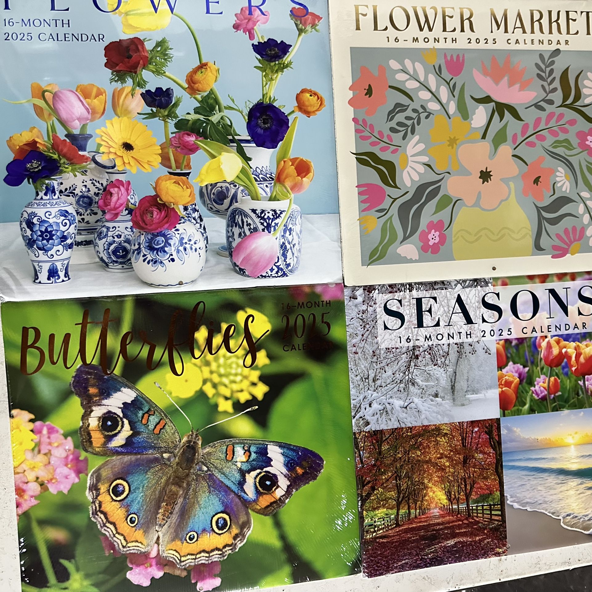 4 Calendar Bundle - featuring colorful floral and butterfly designs