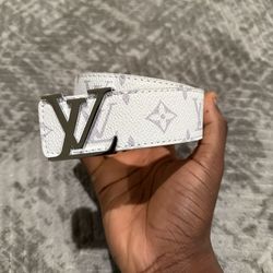 White Louis Vuitton Belt