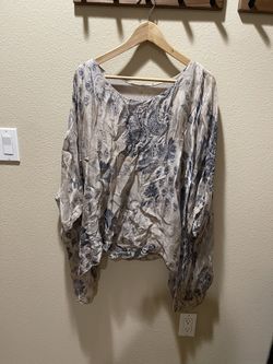 Moving Sale – 100% Silk Blouse, Made in Italy, Boho Print
