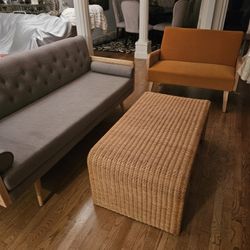 Wicker Rattan Living Room Set Sofa Loveseat Coffee Table