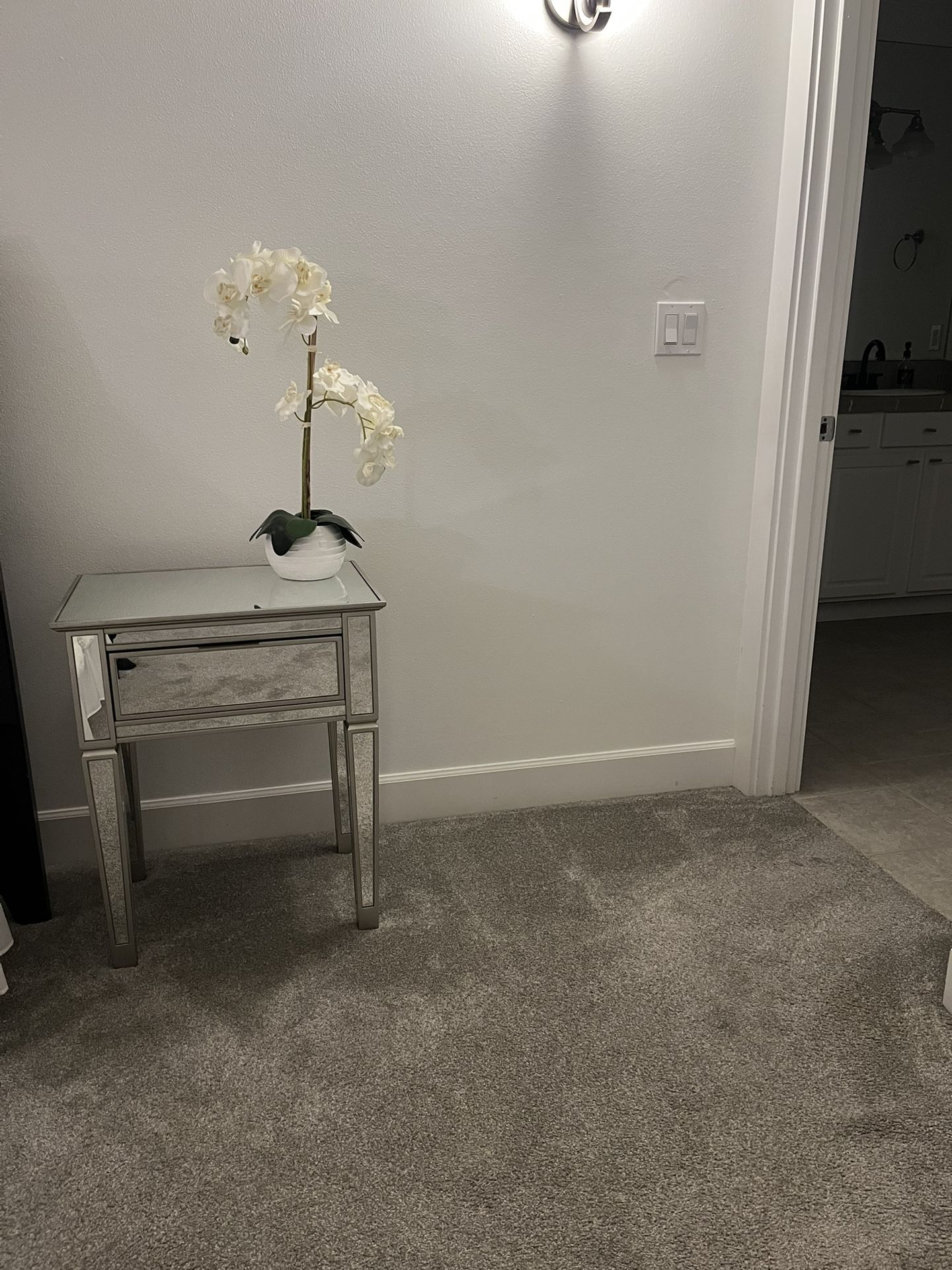 Two Park Mirrored Bedside 1 Drawer PotteryBarn