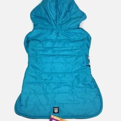 NEW PetRageous Designs Alberta Quilted Parka Dog Coat - Teal - Size LARGE