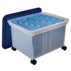 Like New! Mobile File Box - Storage Box - Letter, Legal, Folders, Books - With Lid And Wheels - Office Depot