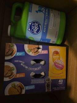 Cat food and clumping litter