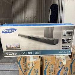 Samsung Soundbar Wireless Audio Bluetooth Power On , Bluetooth, WI-Fi Coder, HDMI Audio Return Channel, TV Sound Connect Wireless Subwoofer, HW-HM45C 