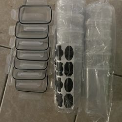 Storage Containers W/ Lids And Labels 