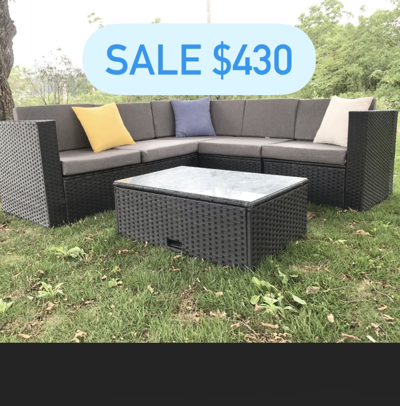 Patio Furniture Available K35 Black Outdoor Wicker Patio Furniture With Coffee Table Available For Pick Up Only In San Bernardino Warehouse Cash Only