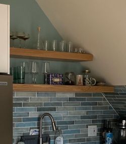 Lyons Crafted White Oak Lighted Floating Shelves