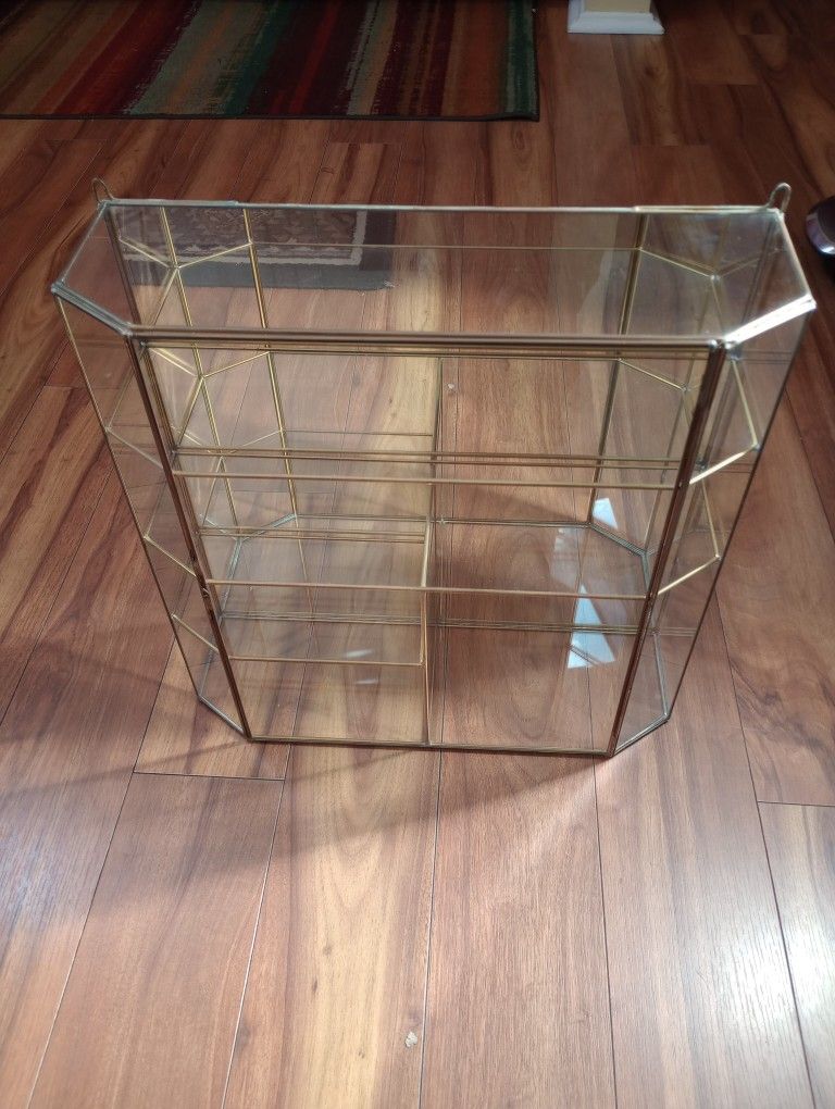 Brass And Glass Curio Cabinet
