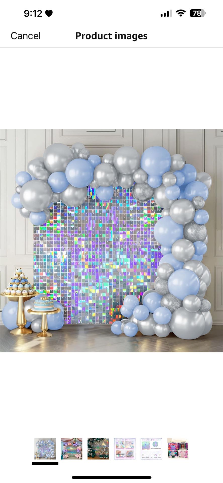 Shimmer Wall Backdrop Iridescent Silver Wall Panels 24Pcs Square Sequin Shimmer Wall Backdrop