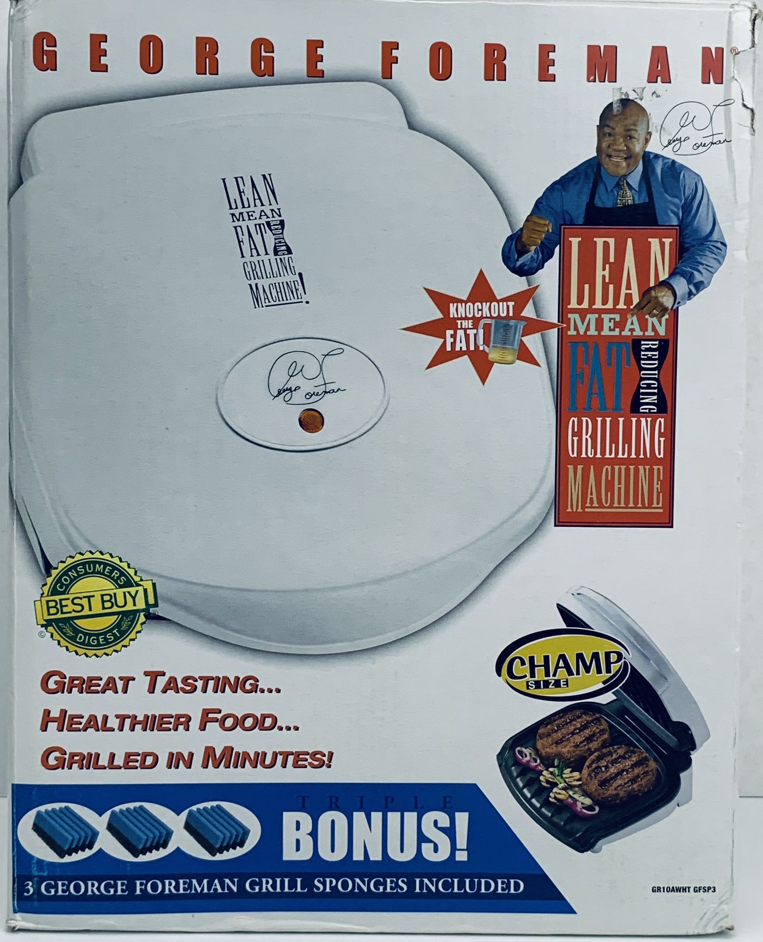 George Foreman Champ Size Lean Mean Fat Grilling Machine