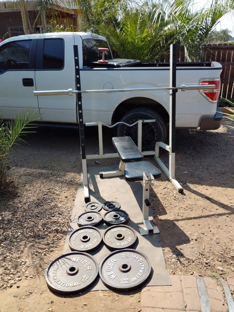 Bench Rack Olympic Weights Barbells Bench