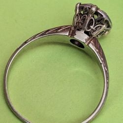 Vintage 14k White Gold Diamond Engagement Ring