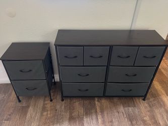 7 Drawer Dresser, 2 drawer Nightstand Set  and Tripod Floor Lamp
