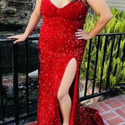 Red Sequins Dress- Prom