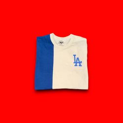 LA Dodgers 47 brand MLB split t-shirt men’s medium 