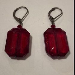 Vintage Costume Ruby Earrings