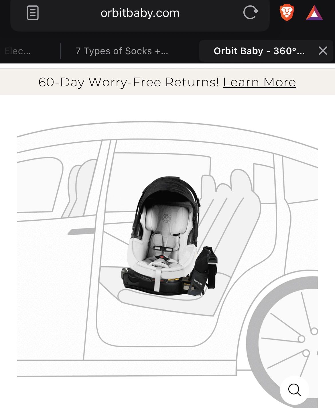Orbit Baby G5+ Infant Car Seat with Base – $200 – Like New