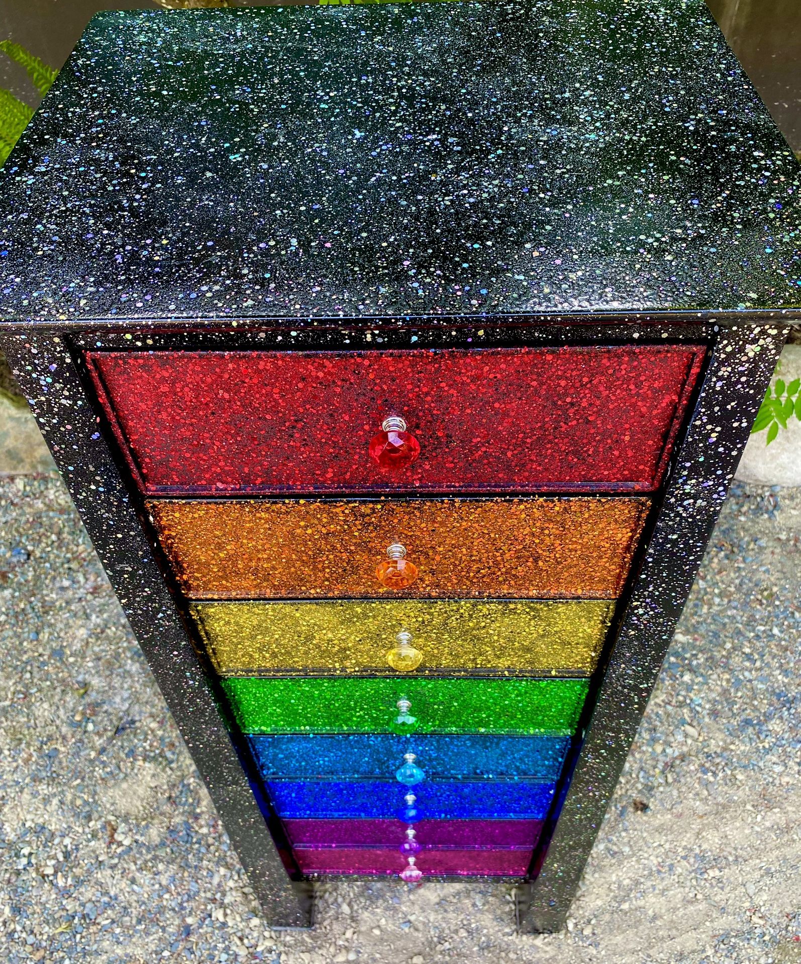 Tall 8 Drawer Rainbow Glitter Dresser for Sale in Covington, WA - OfferUp