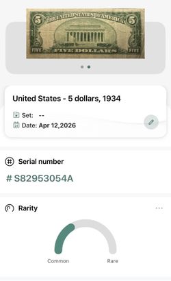 Rare $5 United States bill