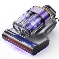 Bed Vacuum Cleaner, Mattress Vacuum with 2 Roller Brushes 253.7nm UV-C Light & Ultrasonic,145°F Heat, HEPA Filter, 18kPa Suction 650W Powerful Handhel