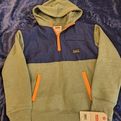 Levis Sweatshirt M 10-12 Years Green Blue Pullover Hoodie Logo