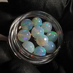 Ten Medium Size Ethiopian Opal Beads 