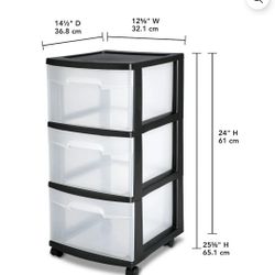 3 drawer plastic large storage