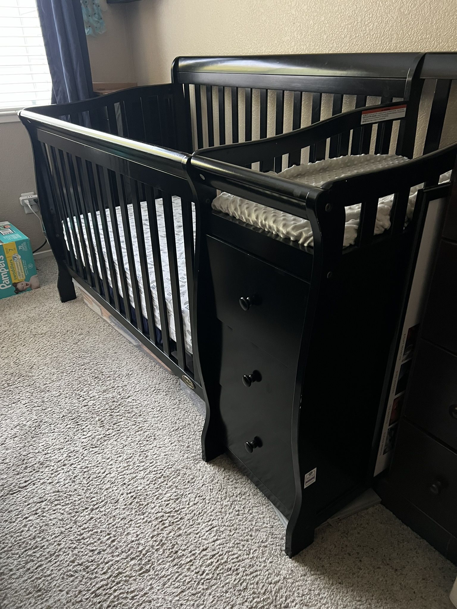 4-1 Baby Crib, With Changing Table With Mattress Included!