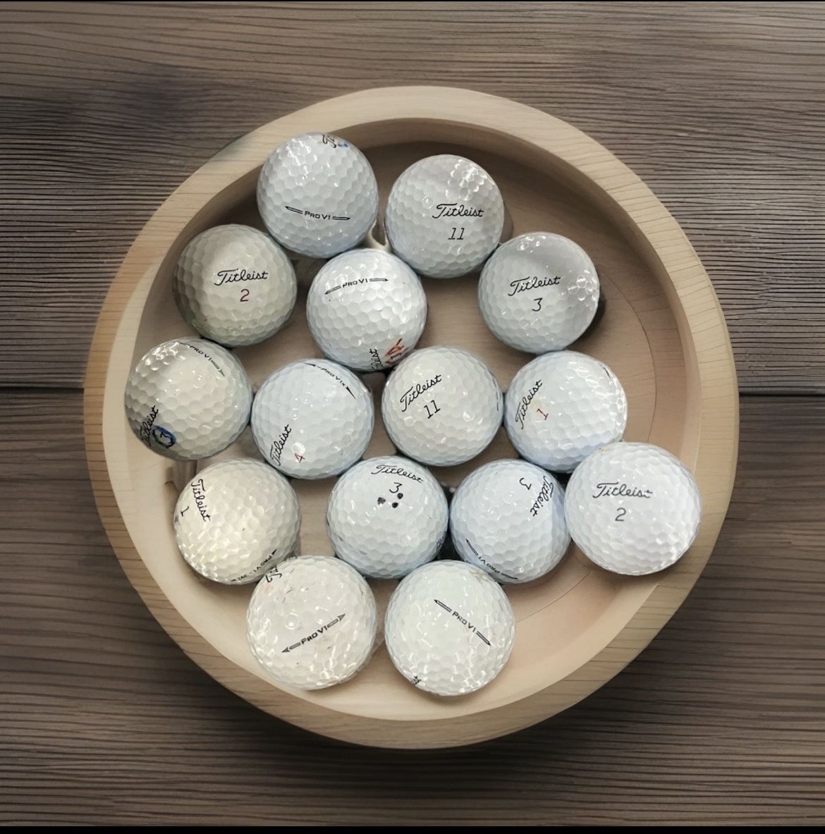 15 Titleist Pro V1 Assortment Golf Balls White (Used Some With Marks)