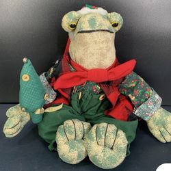 Avon Christmas Frog Plush 1996 Stuffed Animal “My Collection”