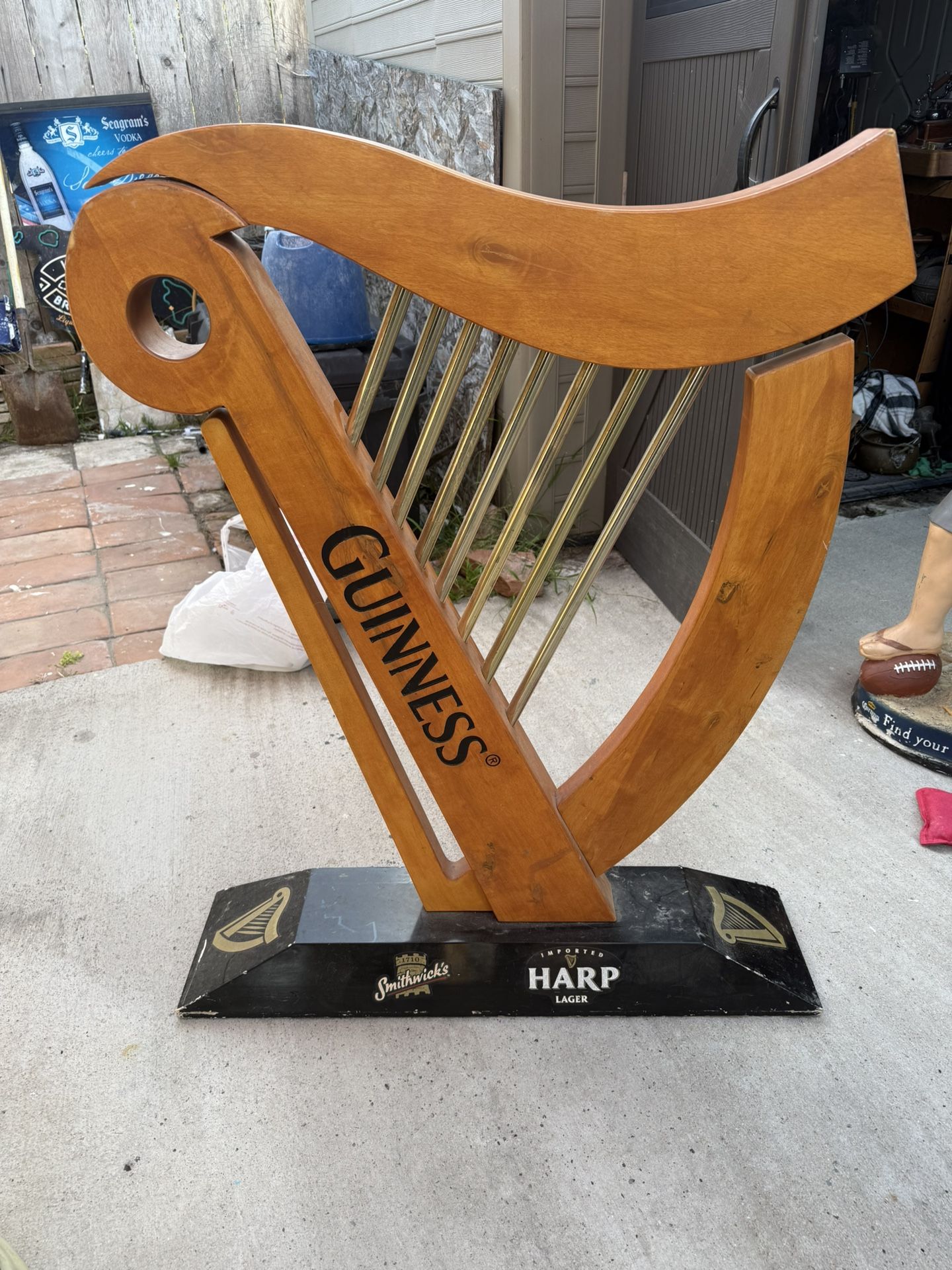 Solid Wood Guinness Harp