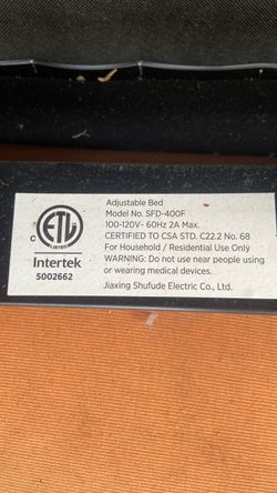 intertek adjustable bed