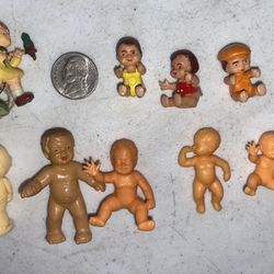 Vtg Rubber baby Babies Toddlers boy girl dolls Miniature Dollhouse SSCO mix lot