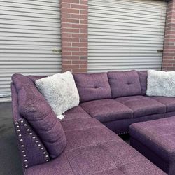 Awesome Nice Purple Sectional Couch