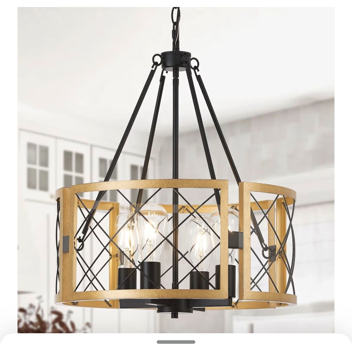 SANTOSTOCK D19'' Modern Farmhouse Chandelier,
