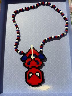SPIDER-MAN PERLER KANDI NECKLACE FESTIVAL RAVES
